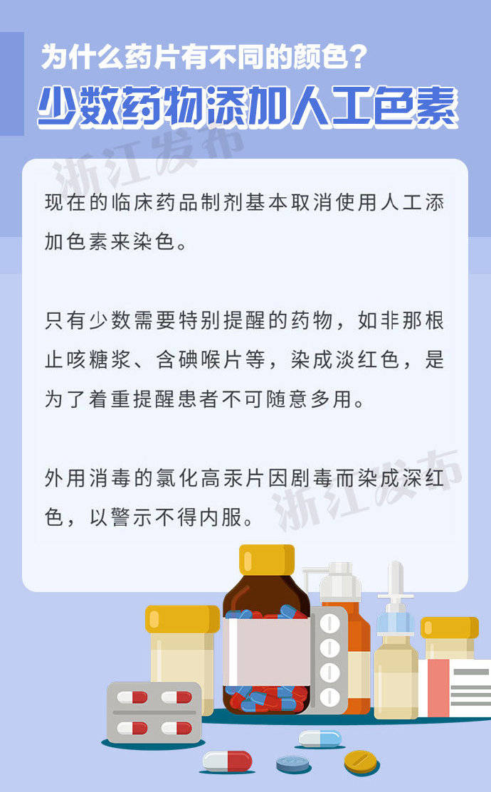 为什么药片有不同的颜色?