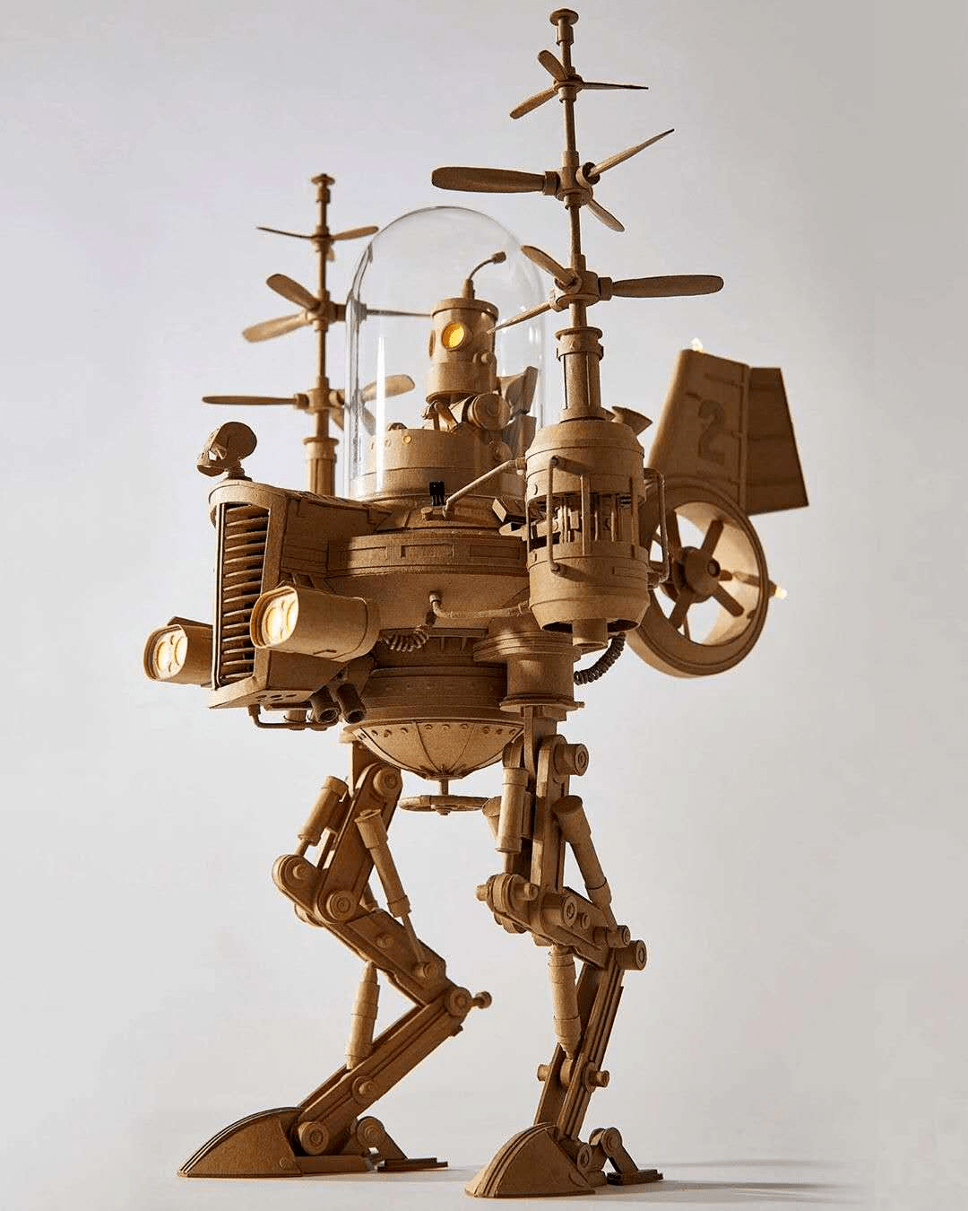 用纸板做出硬核蒸汽朋克机器人,这次脑子也不会了