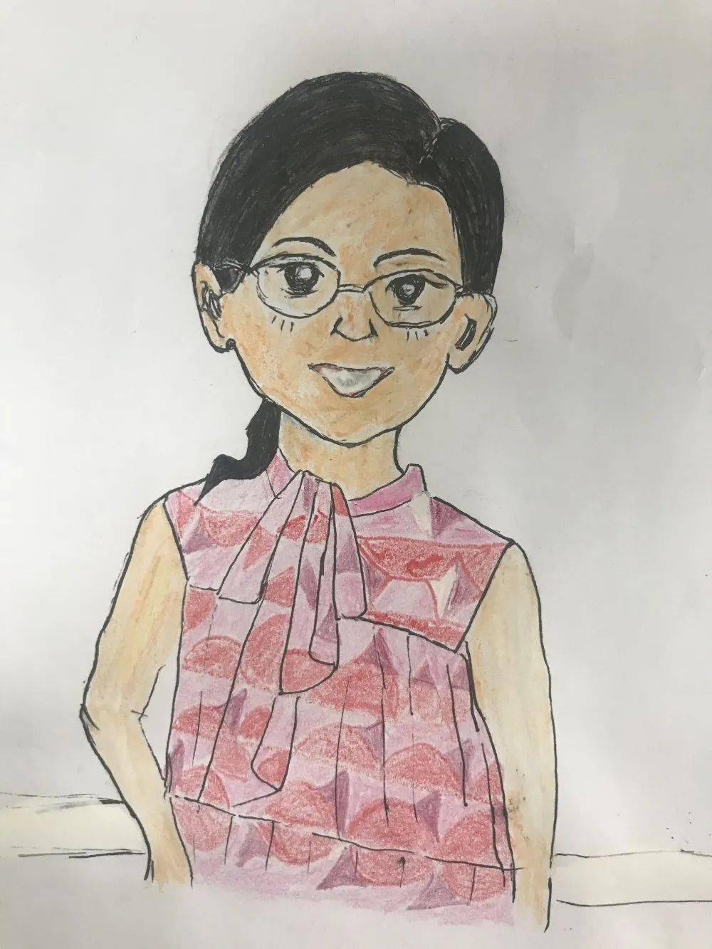 小女生的自画像老师图片