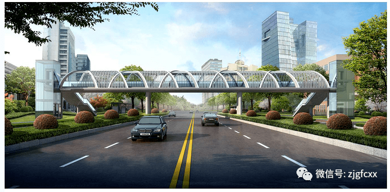 总长度545米张家港这座人行天桥效果图来了