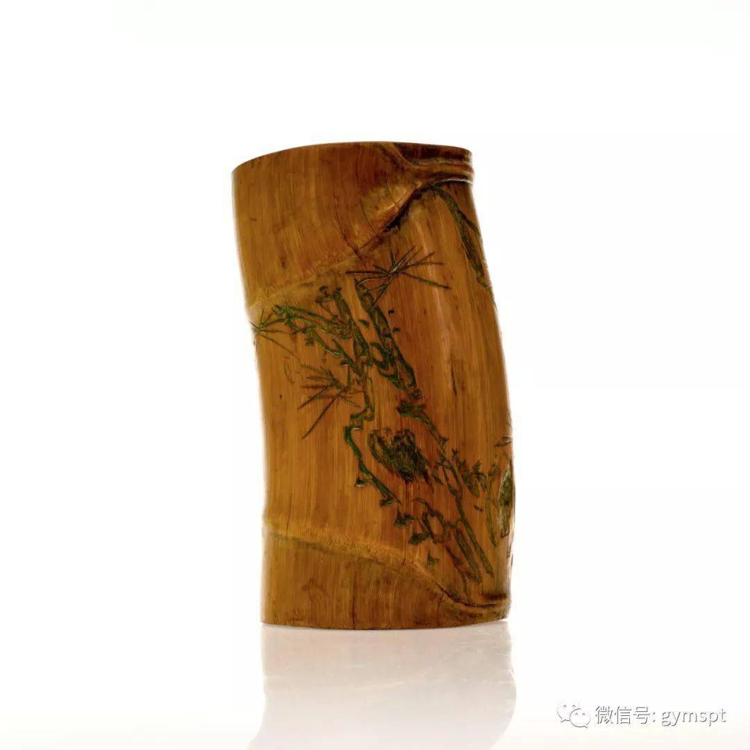 唐云画劲松罗汉竹笔筒 拓本钱明直,业师钱瘦铁先生的三公子.