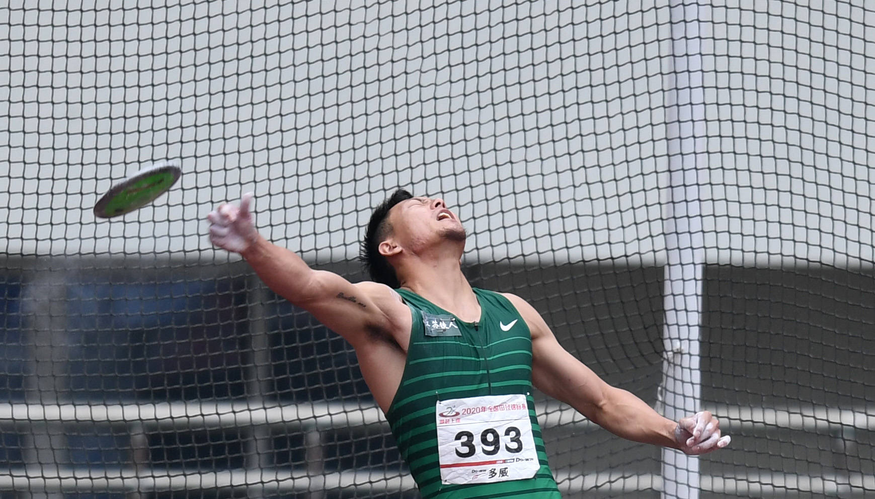田径全国锦标赛男子十项全能铁饼赛况