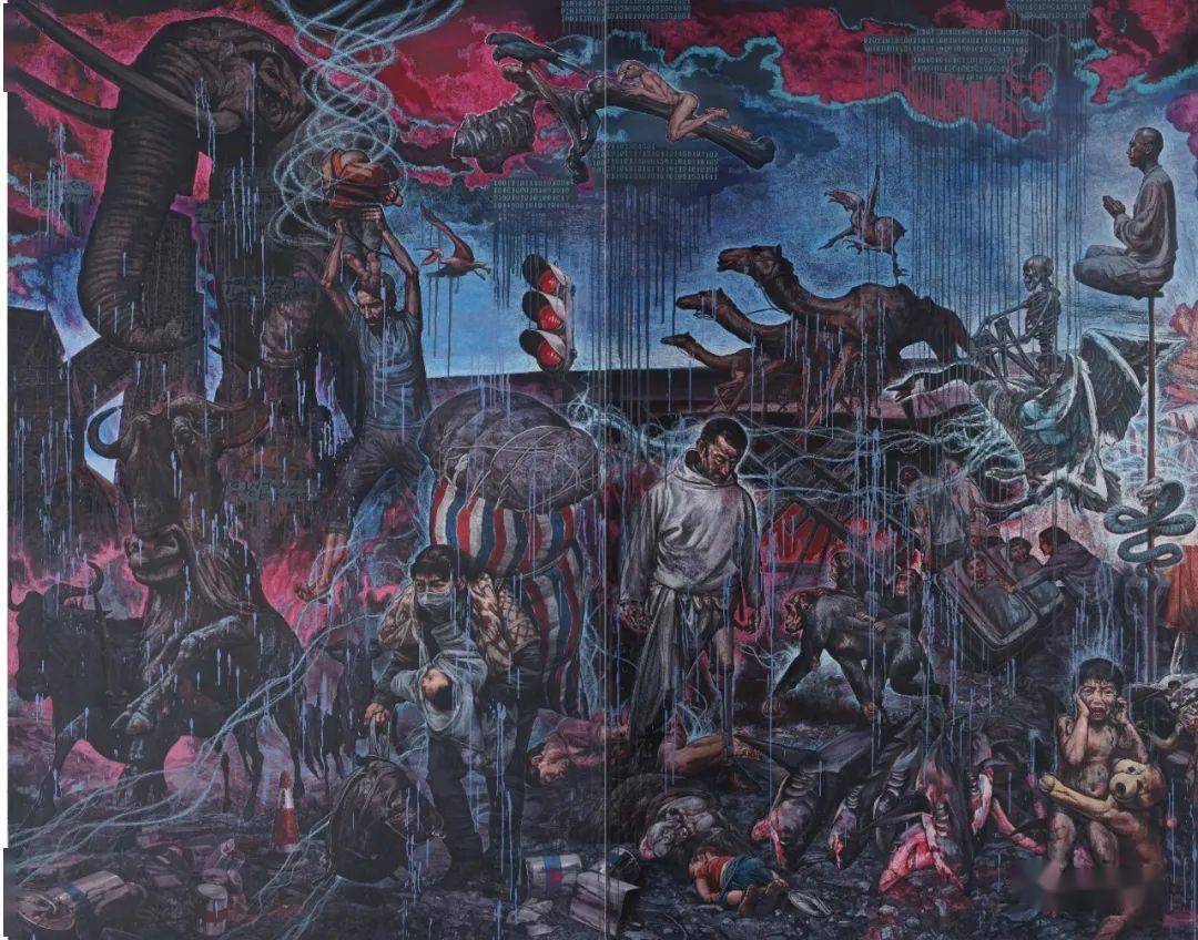 的蘑菇云,婴儿尸体,捂住双耳大哭的孩子,变形的怪兽……无处不血腥