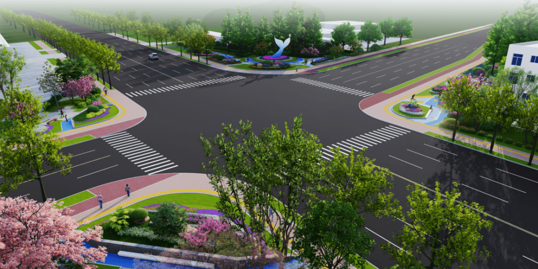 创城进行时岚山区住建局转角邂逅精致生活鱼尾雕像亮相街头