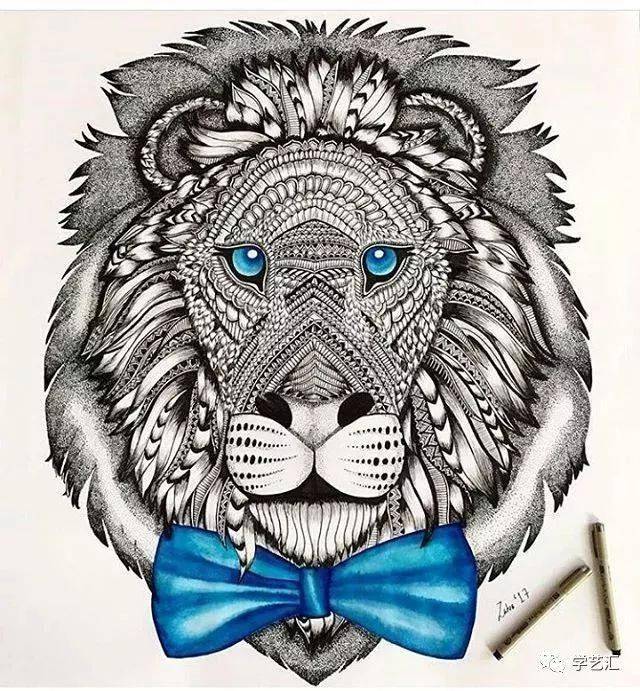 饶有趣味的线条艺术,禅绕画惊艳你的眼!_图案