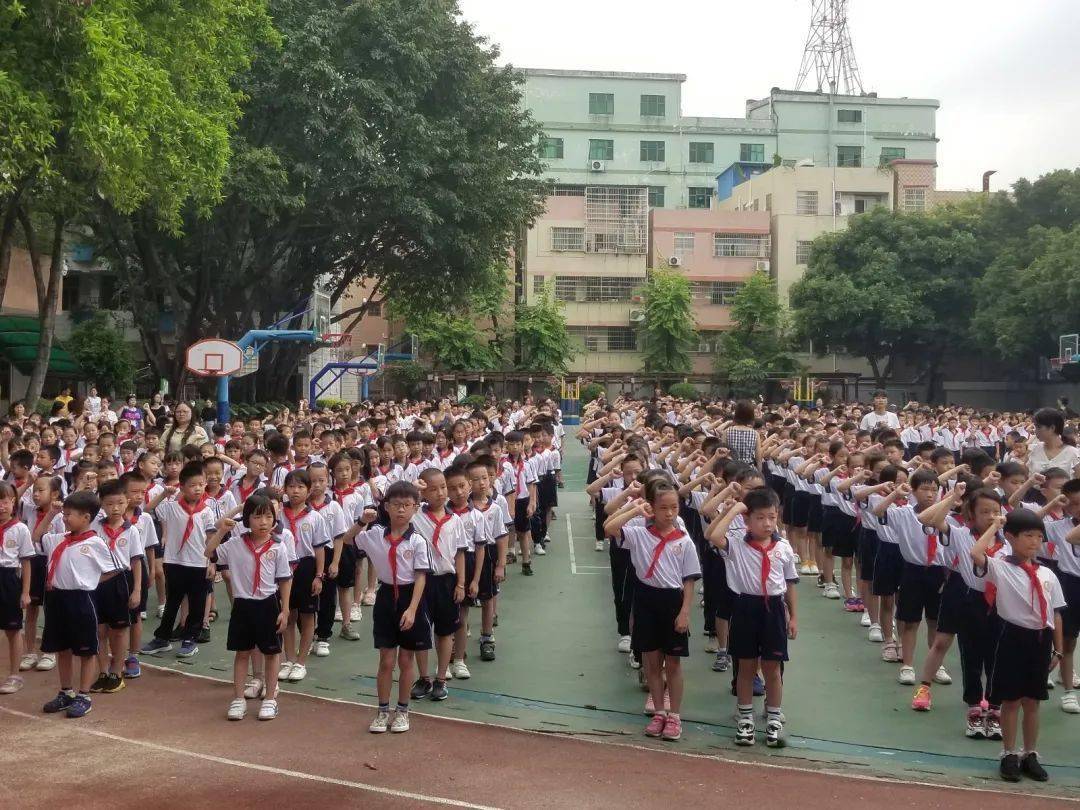 华洲街道司法所,在广州海珠区瀛洲小学的升旗台开展了以"禁毒知识伴你