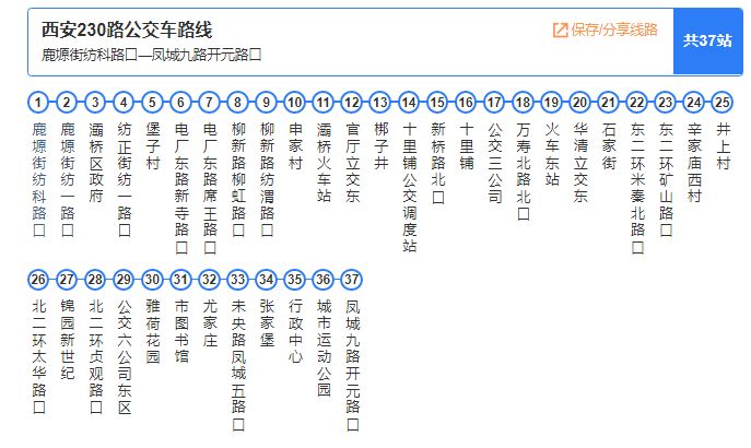 230路公交车路线图图片