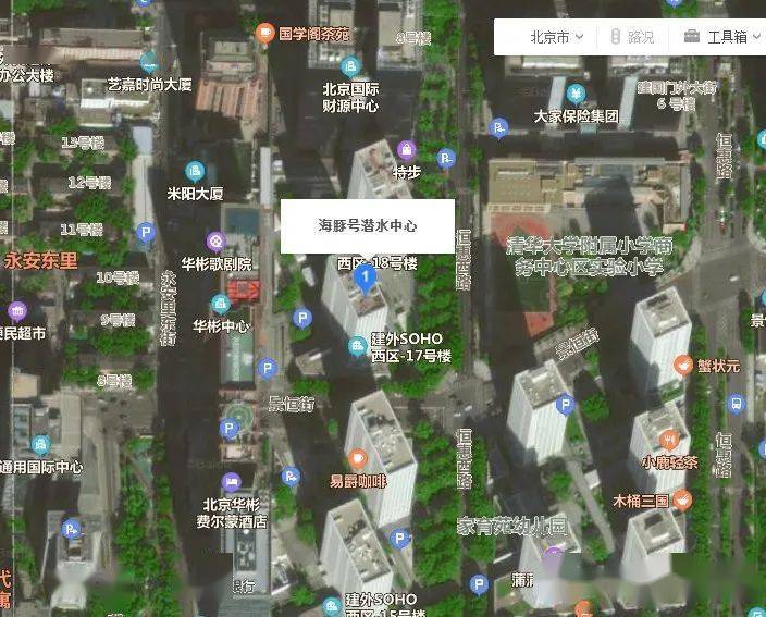 恒惠西路建外soho西区17号楼2005室,停车场景恒街北侧(华彬艺术中心与
