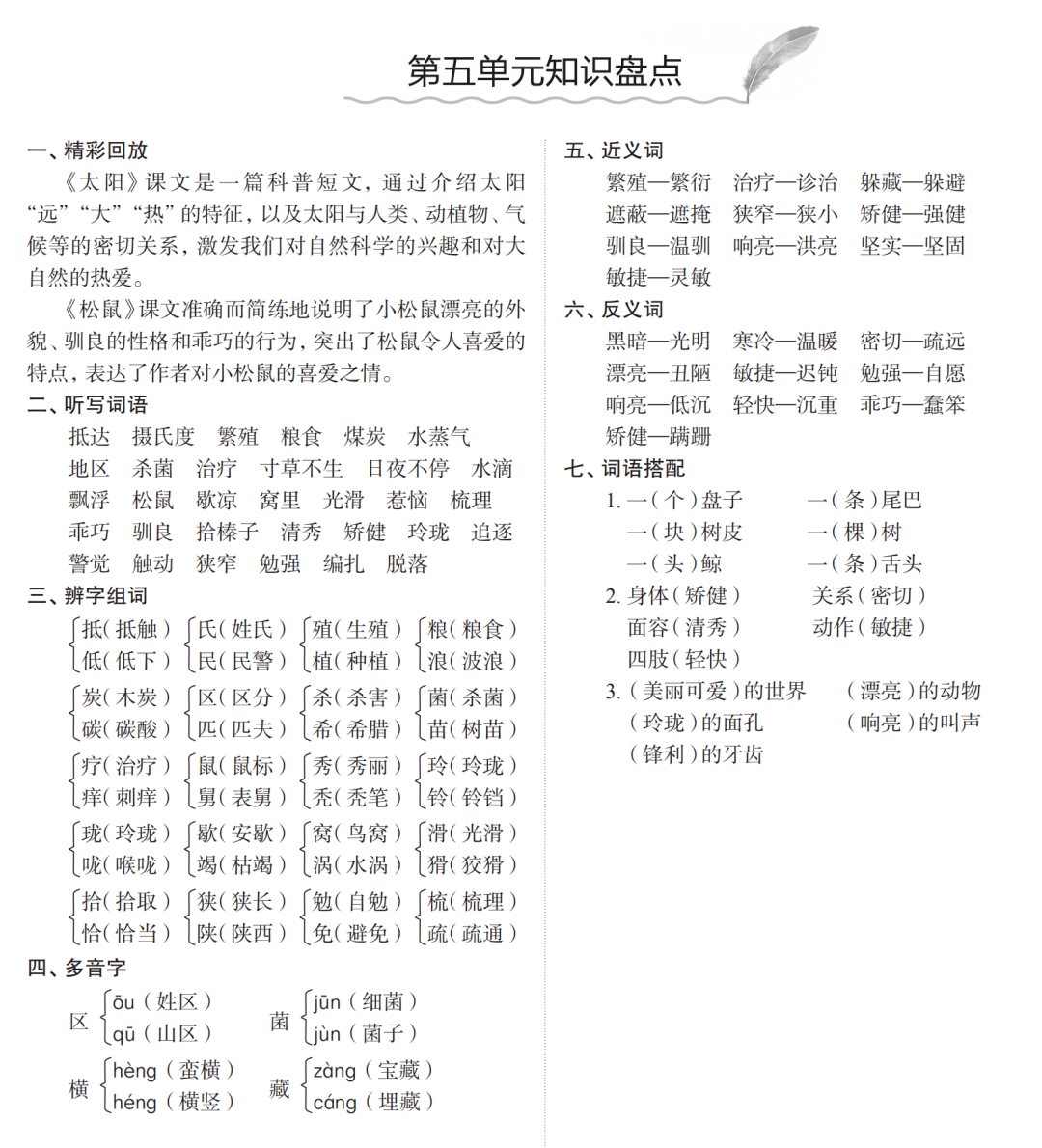 语文五年级上册第18单元知识盘点200930