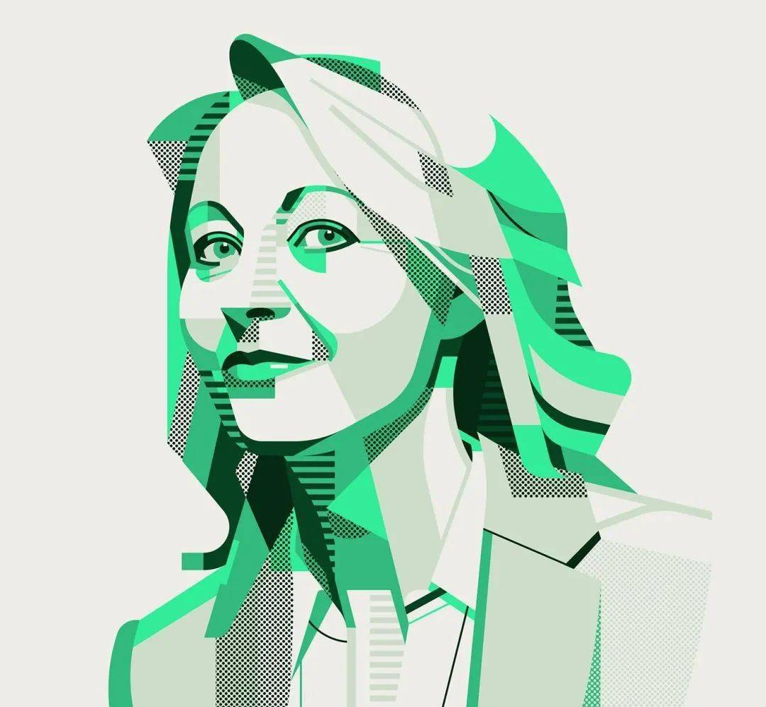 色块与网点的肖像画够特别