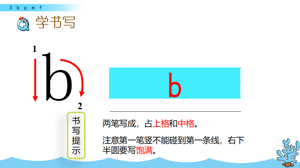 部編1上漢語拼音3bpmf學習視頻圖文講解