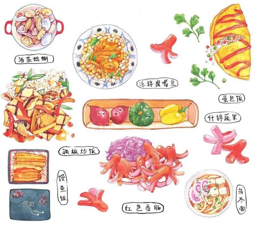 宫崎骏美食插画图片