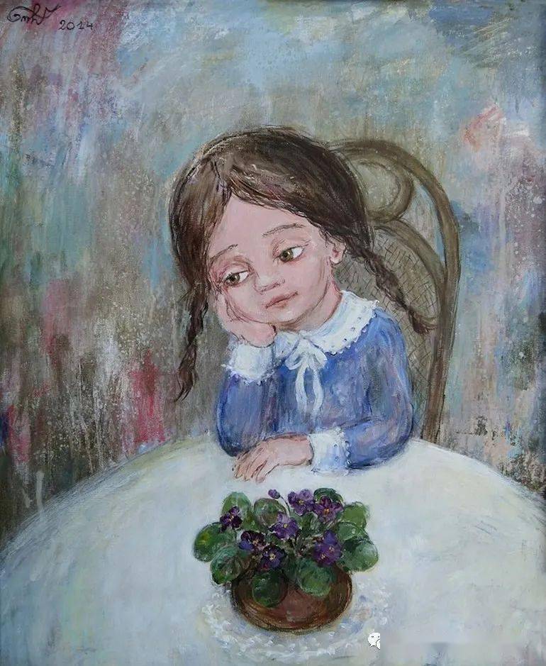 大众艺术网她的画描绘了爱友谊和平和人的关系格鲁吉亚女画家和儿童