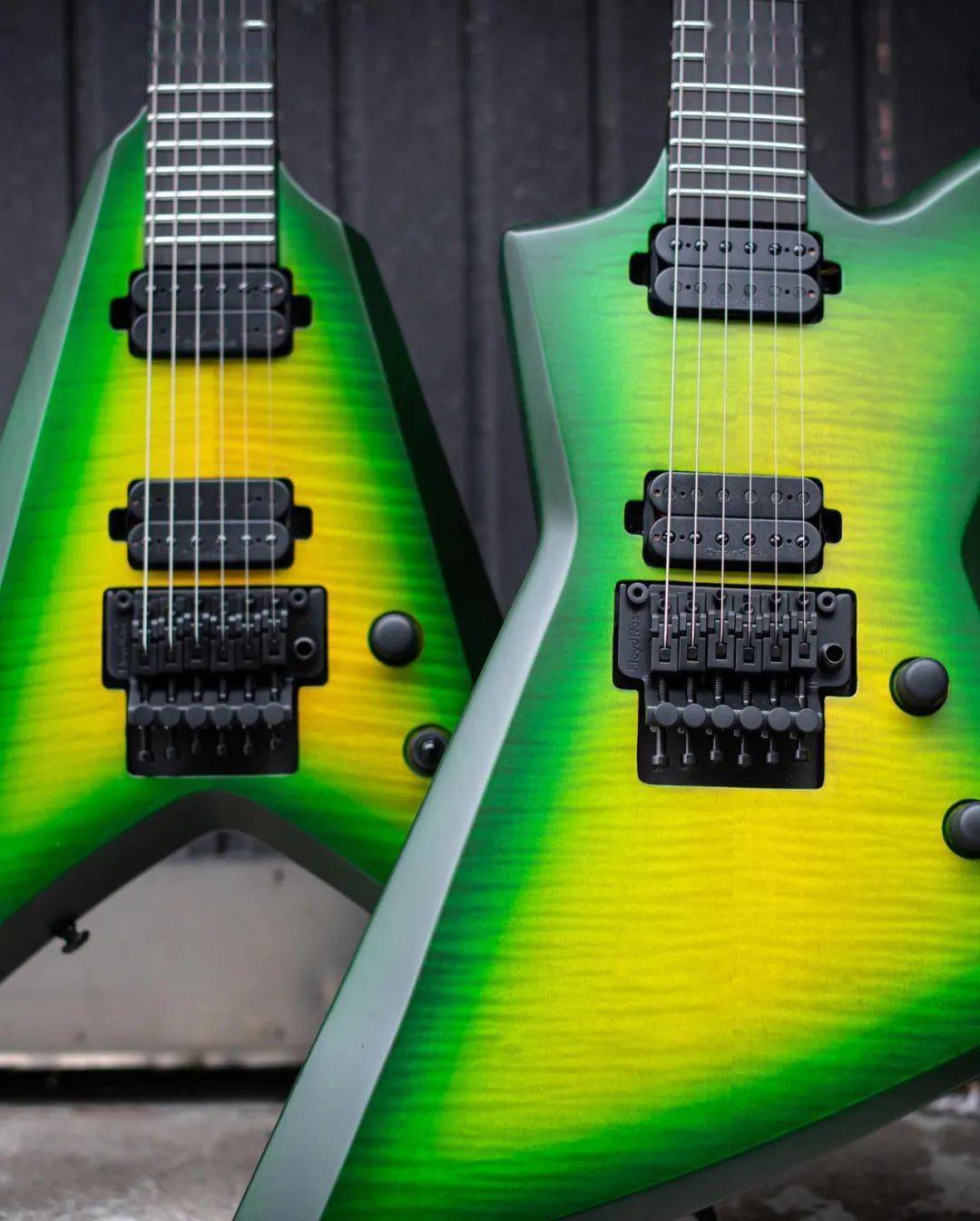 致敬panterasolar新品火焰莱姆绿电吉他