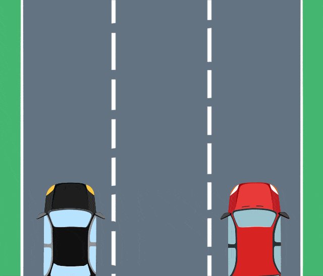 2,两车并线时,遵守"让右"原则如无特殊情况,在车