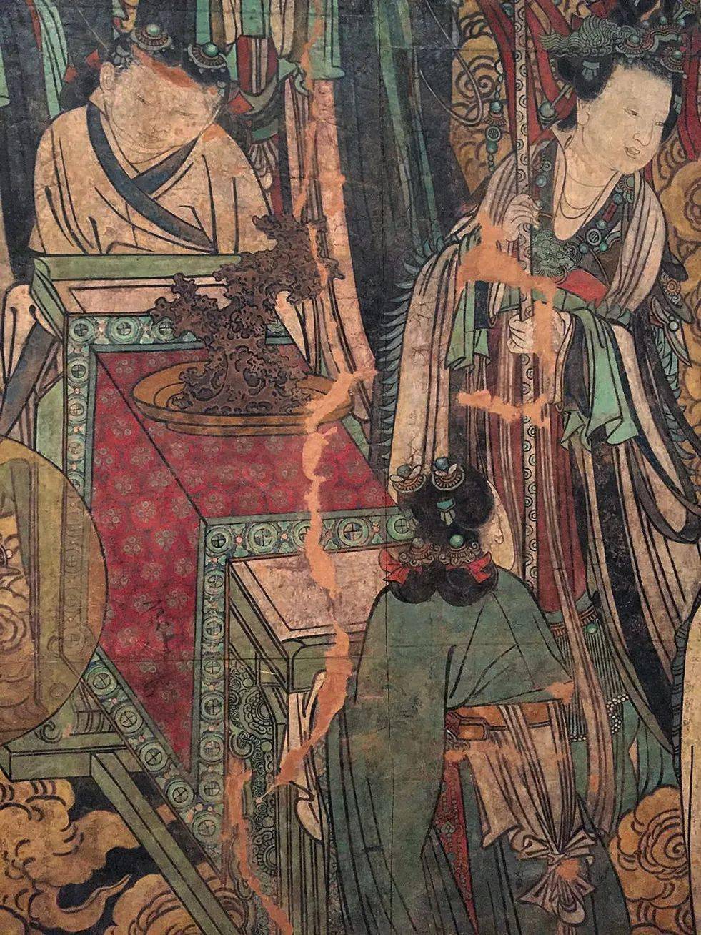 壁画《朝元图》之怪石供局部现藏加拿大皇家安大略博物馆图4469白马