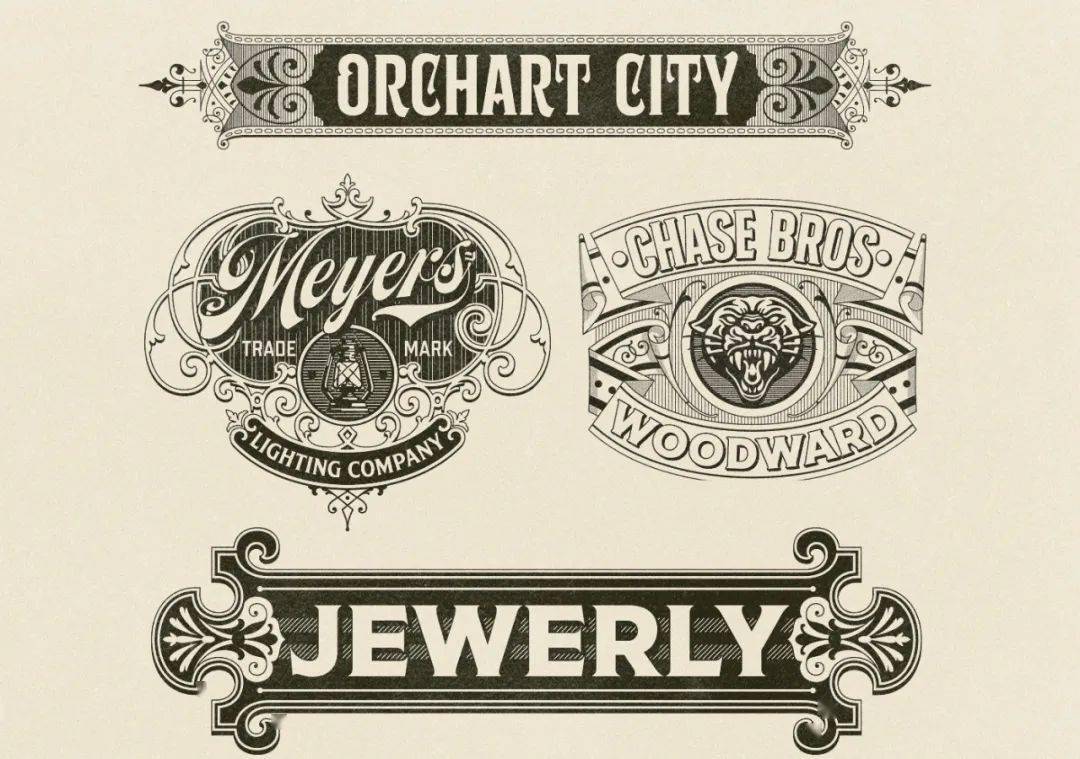 复古装饰风格的字体设计