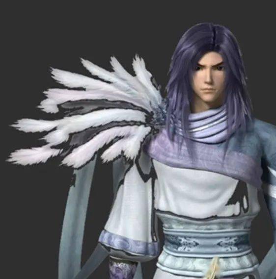 在天空飞过时掠过的祥云恰如白凤时常驾驭着白色的巨鸟圆领大襟长衫领