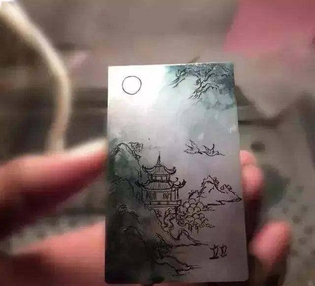 从原石到成片顶级翡翠山水牌鉴赏