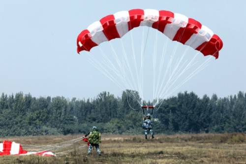 伞兵实施高空翼伞渗透.