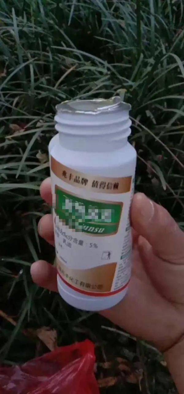 李女士通过微信发了两段视频,显示她手里拿着两瓶农药,并且她还说已经