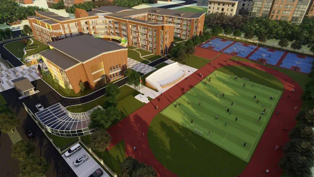 完工总建筑面积约18000多平方米学校总用地约3万多平方米北至肖塘中学