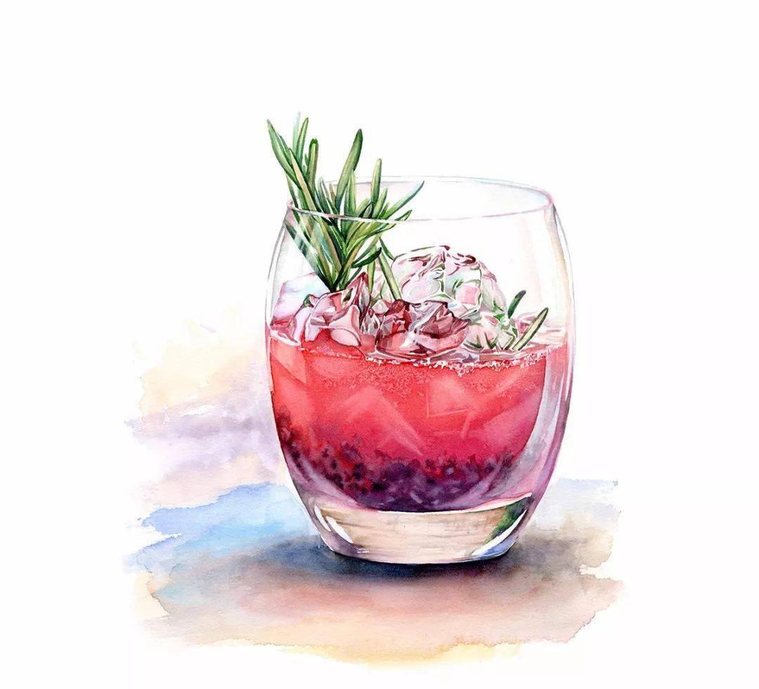 想让人咬一口的的水彩手绘快来咬一下