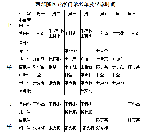 【坐诊播报】开封市人民医院门诊专家坐诊时间表(11月2日—11月8日)