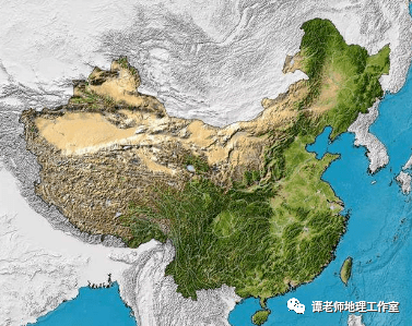 中国地形图沙漠图片
