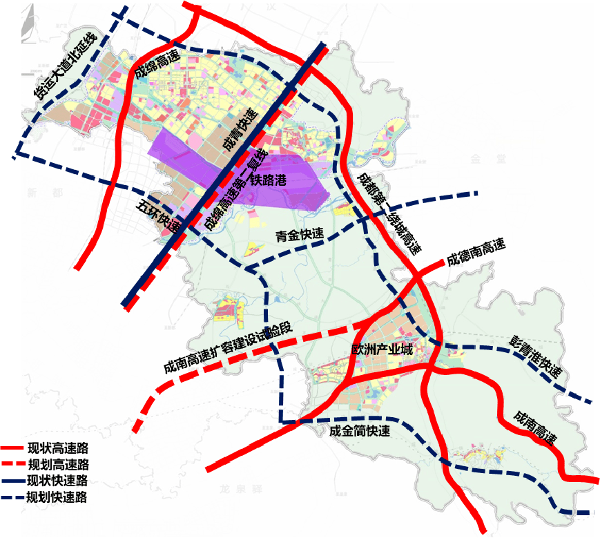 彭青淮快速等项目,青白江区规划形成5高6快对外高快速网络体系