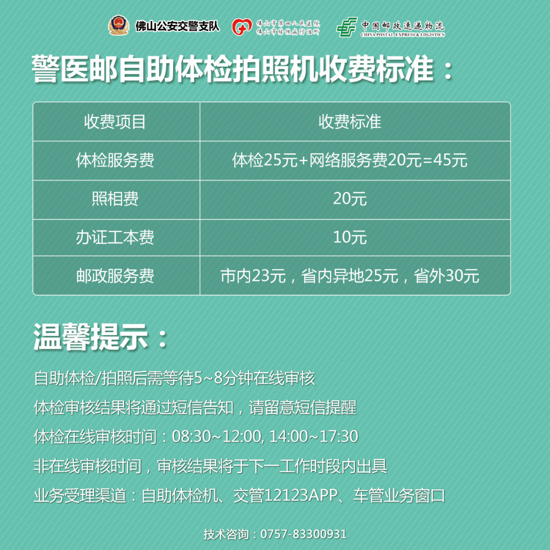 在自助體檢機上選擇期滿換證業務受理按鈕提交郵寄地址和手機號碼,就