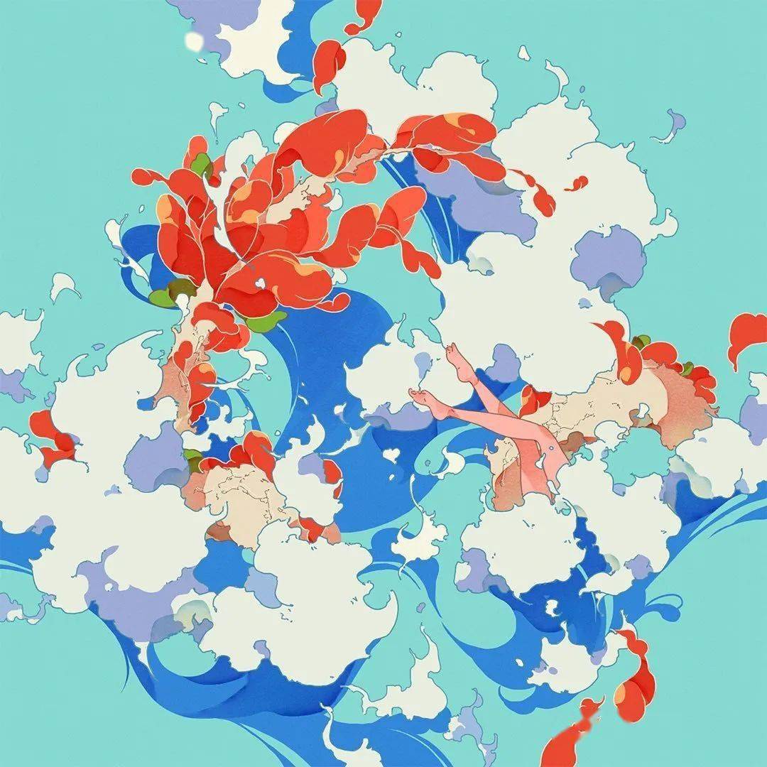 红黄蓝的碰撞,超有艺术感的时尚插画