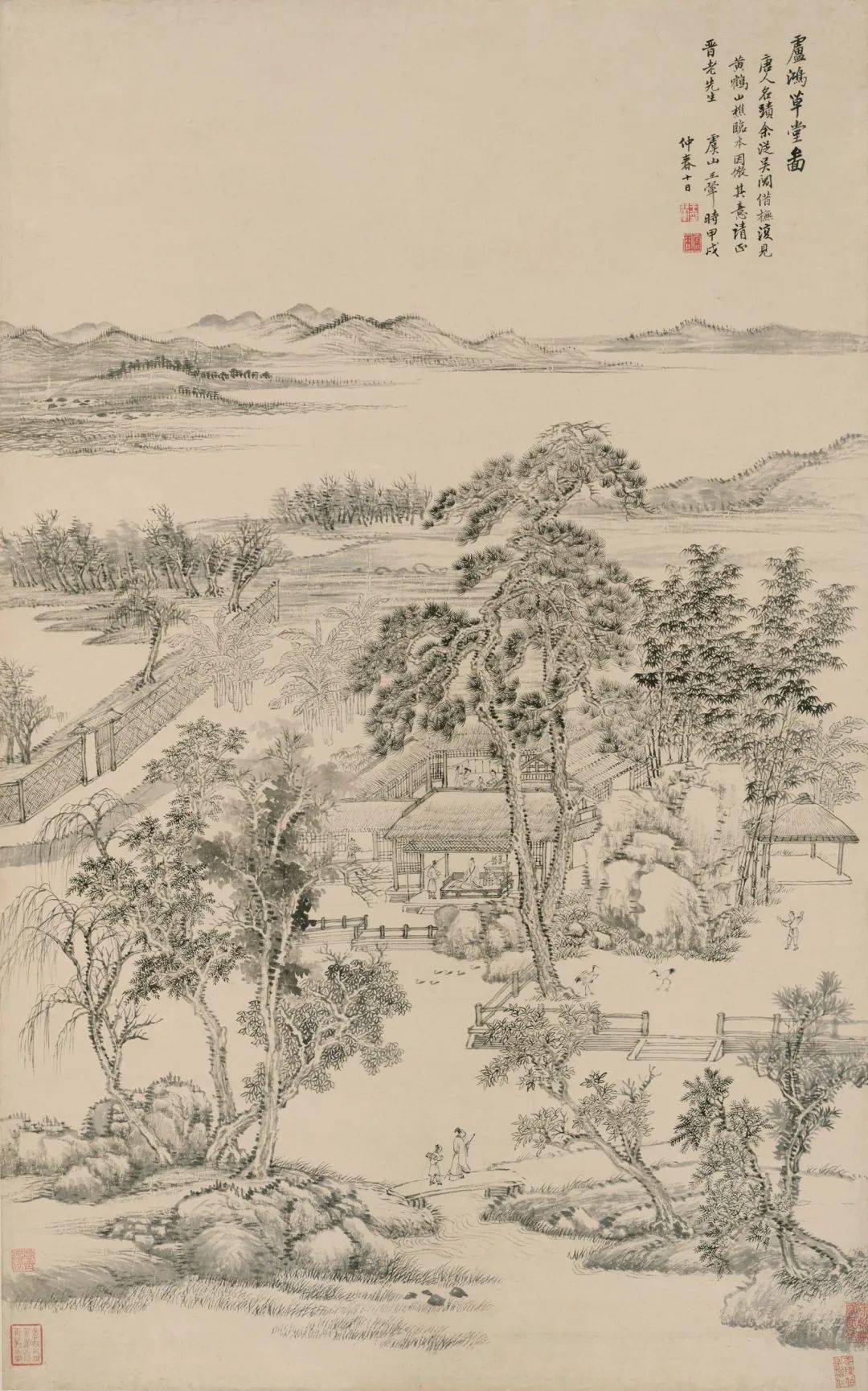 王翚 《卢鸿草堂图》目前正在"中国古代书画"展出王翚《古木晴川图轴