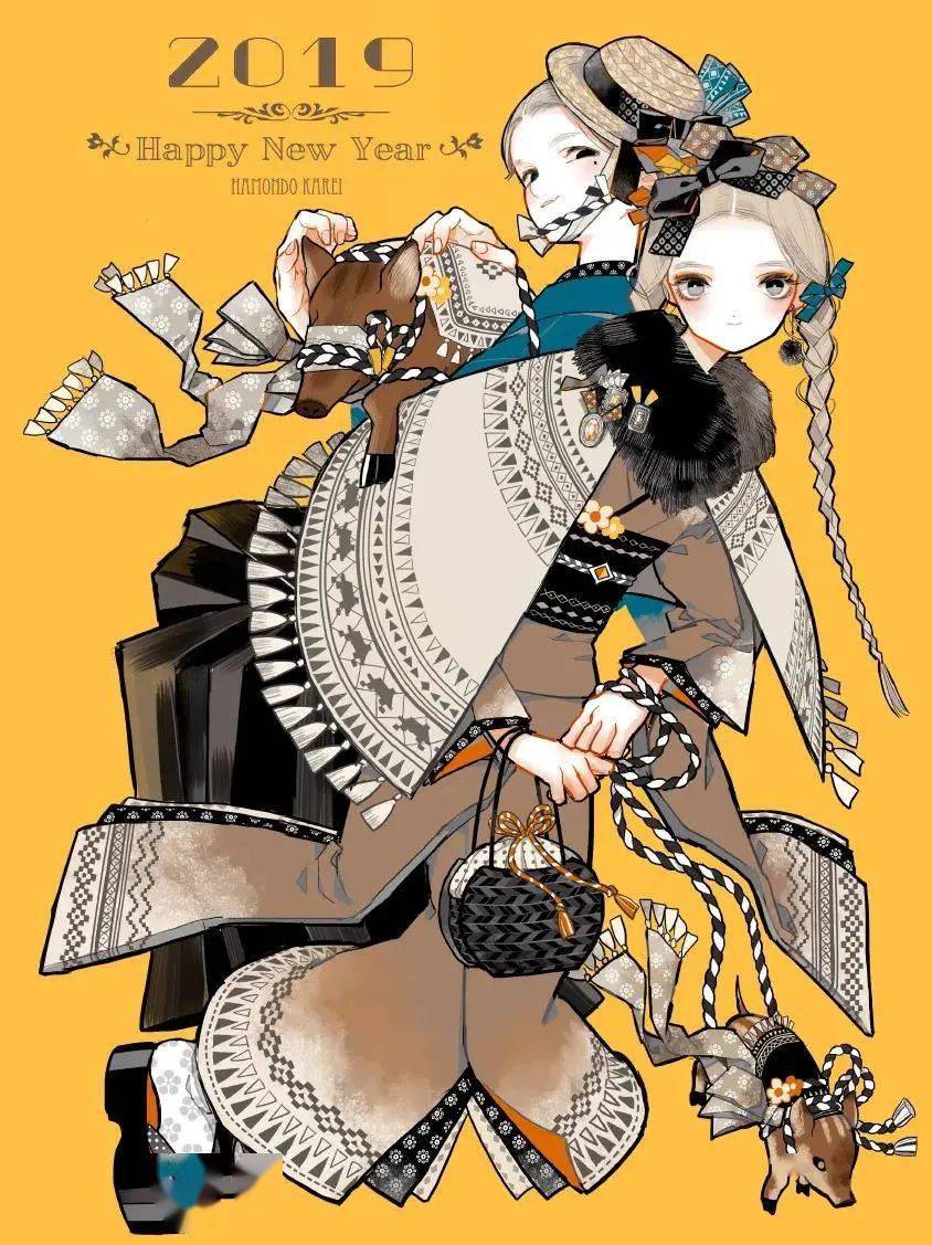 插画作品精致小裙子非常好看的二次元华丽洛丽塔动漫人物