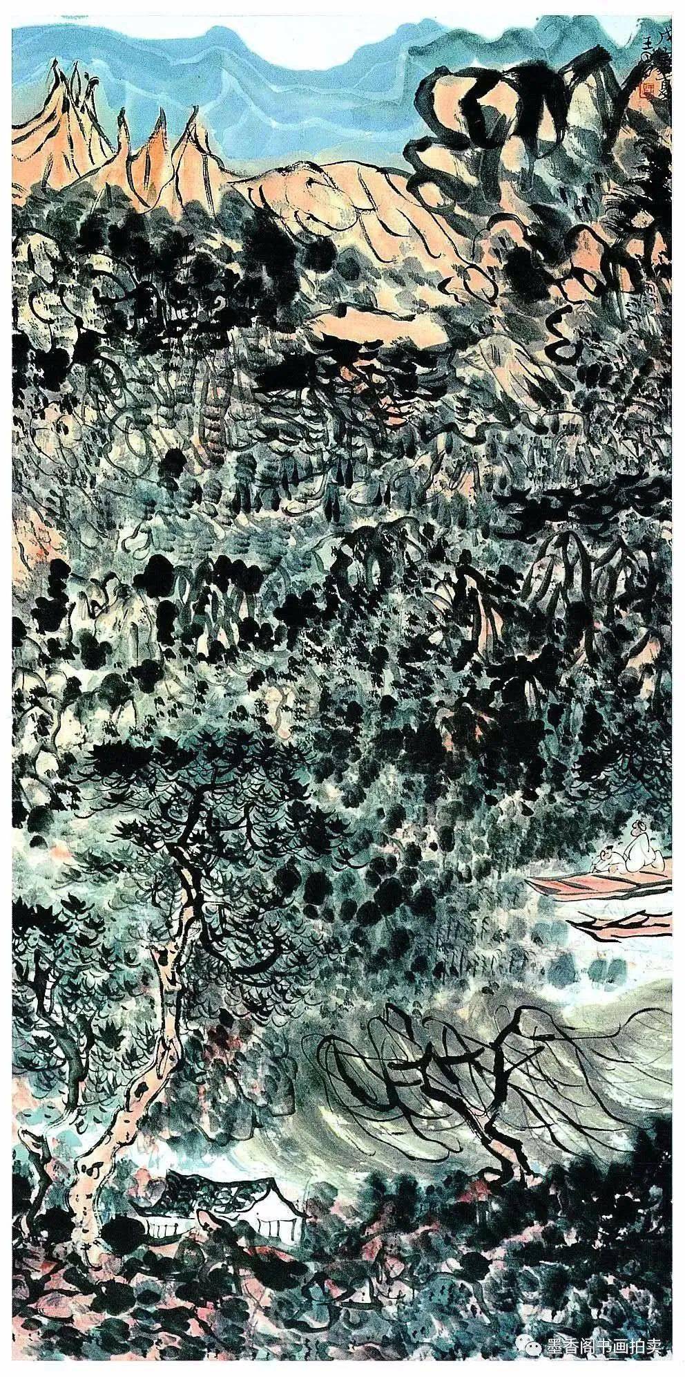 画家王敬恒山水画人兽同欢也