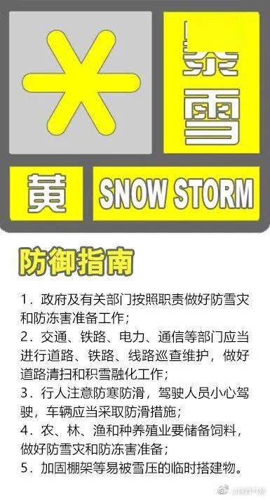 发布暴雪黄色预警信号2020年11月20日17时40分