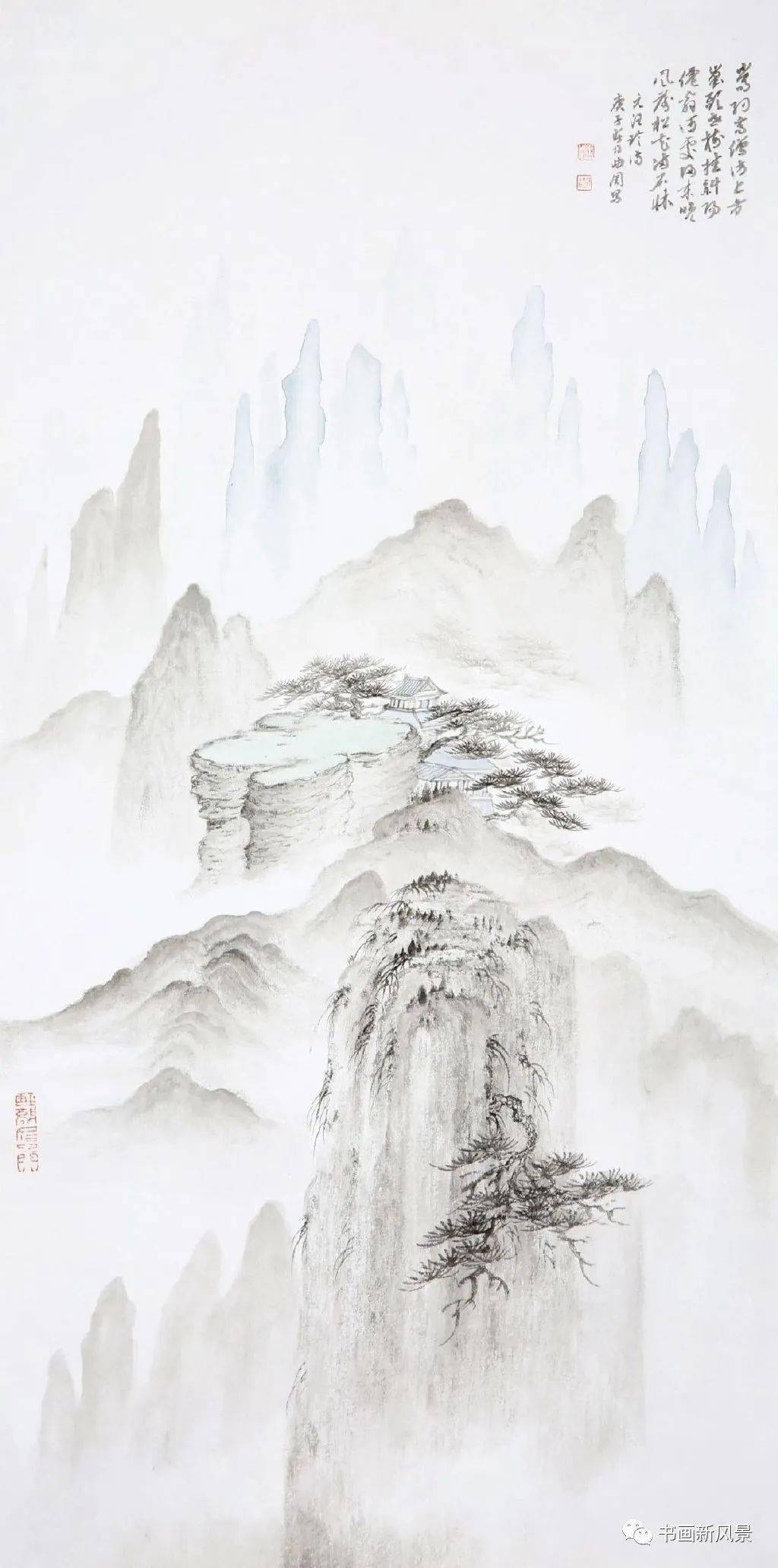 一组淡雅的山水画