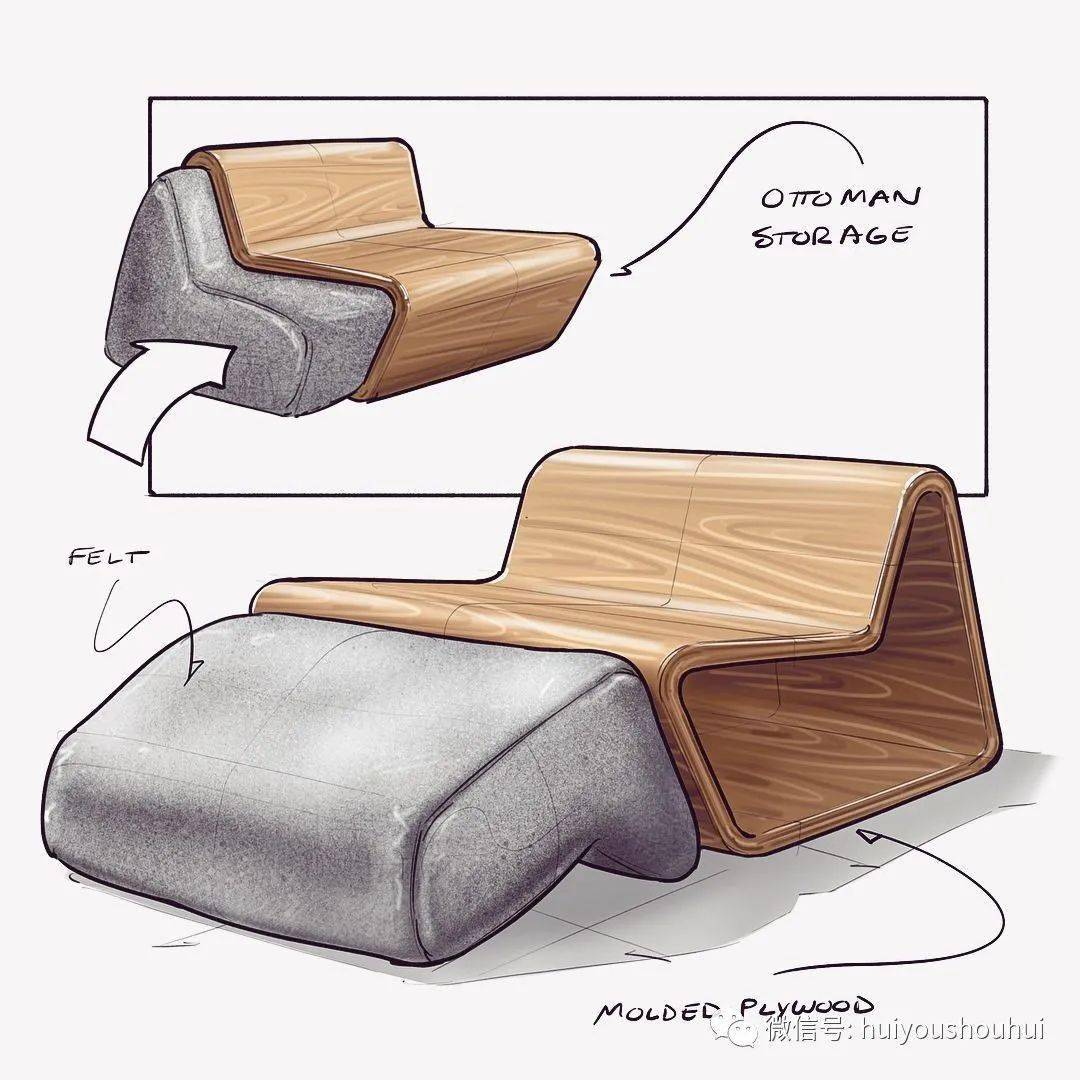 公园座椅 设计手绘图片