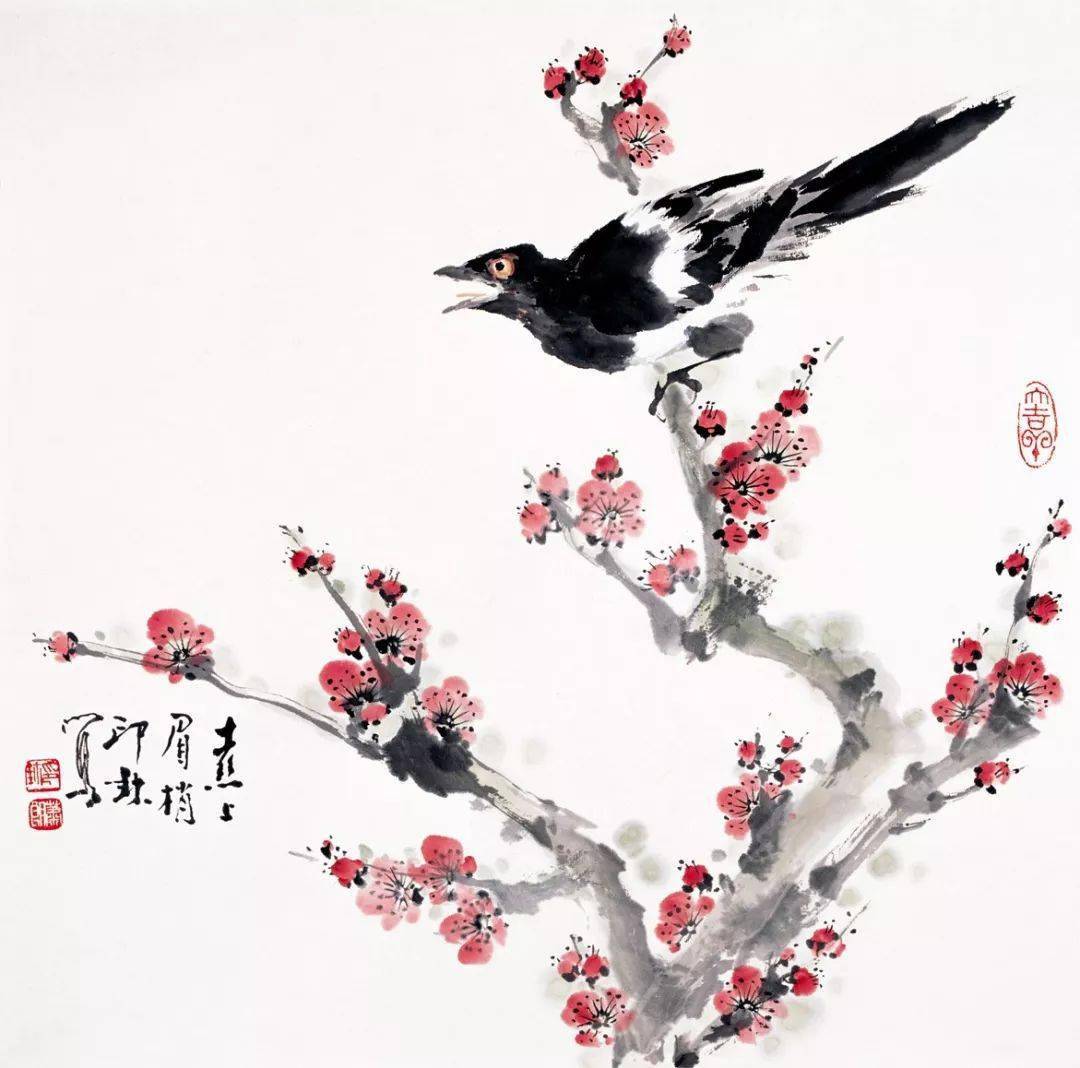 一组名家斗方精品花鸟祝您吉祥如意
