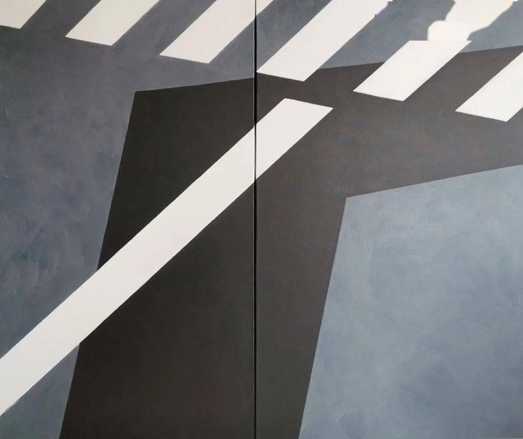 斑马线系列:灰黑,白130cm×160cm20004李立河北石家庄人.