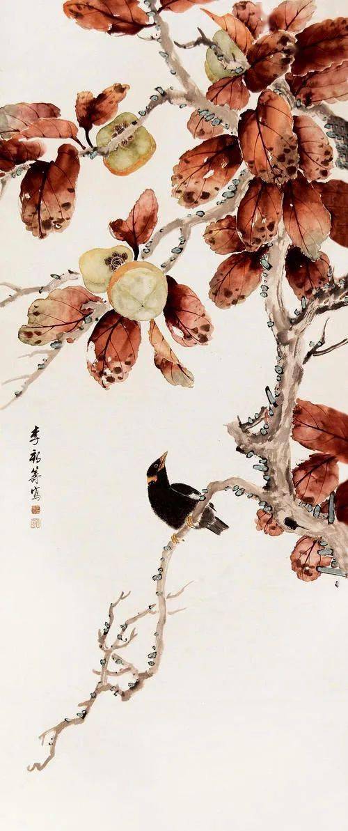 李鹤筹花鸟工细而灵动栩栩如生