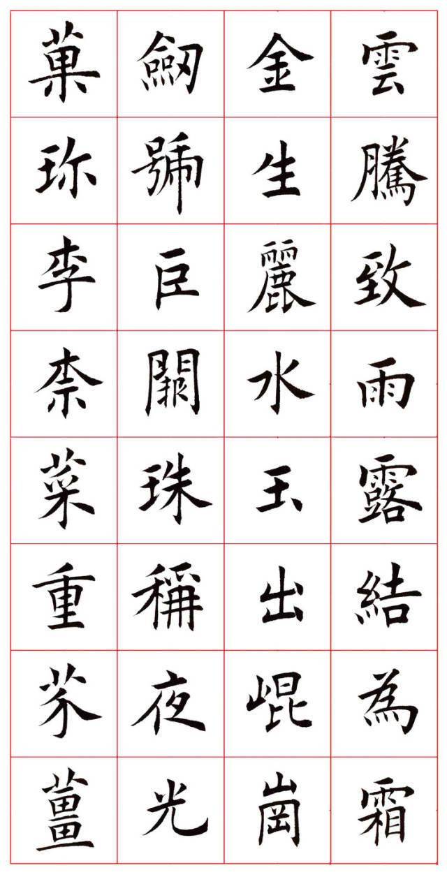 欧体楷书千字文