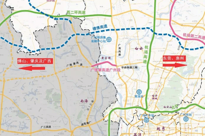 广佛肇高速(路网编号s8)是粤港澳大湾区重点交通建设项目,其中广州