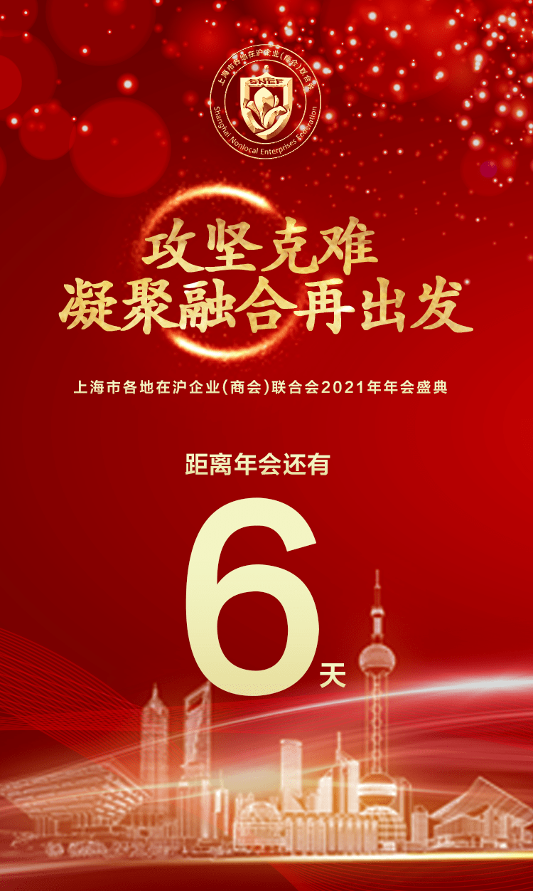 凝聚融合再出發上海市各地在滬企業商會聯合會2021年年會倒計時6天