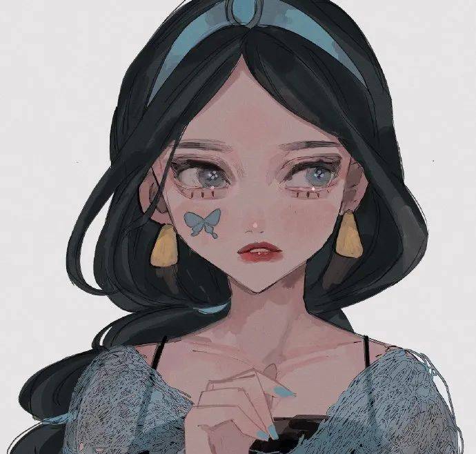 插画头像不一样的迪士尼公主动漫女生头像