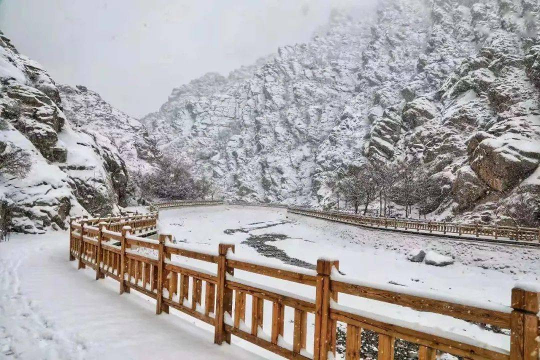 雪后贺兰山岩画一幅绝美画卷