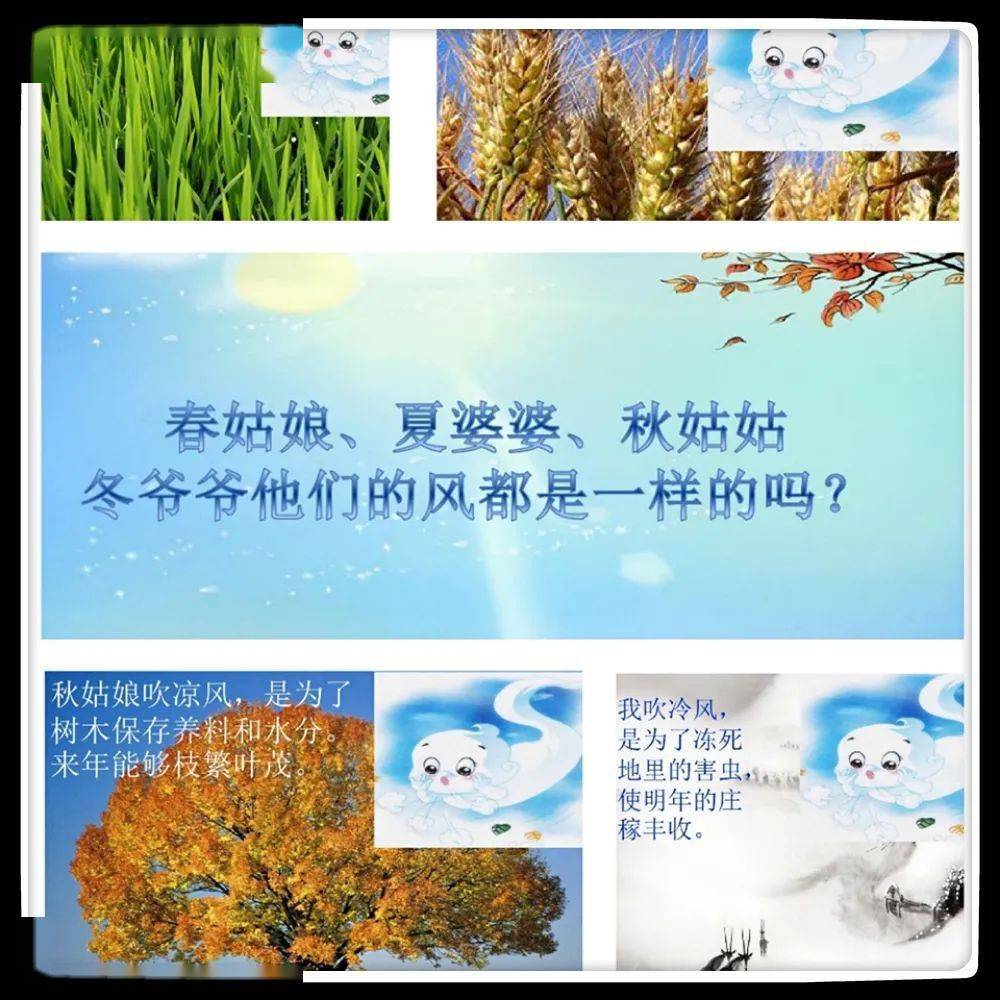 秋姑姑吹凉风,是为了让树木保存养料和水分,来年能够枝繁叶茂;冬爷爷