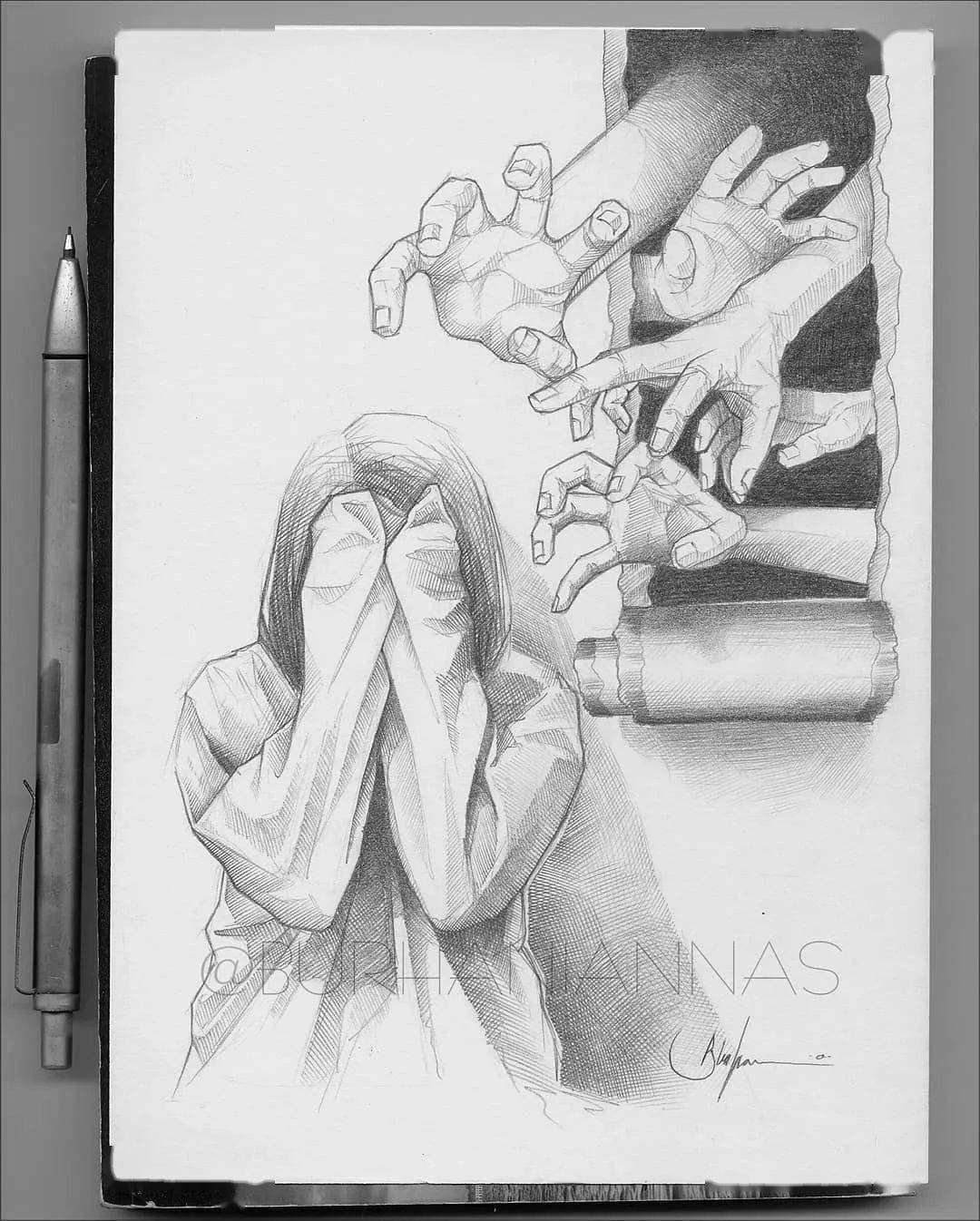 铅笔也能画出好看手绘创意和功底都很ok