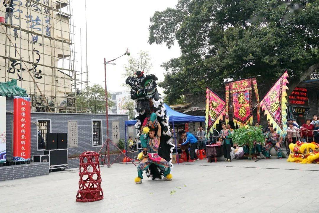 新时代文明实践丨张槎功夫龙狮角走进墨韵浓郁张槎村