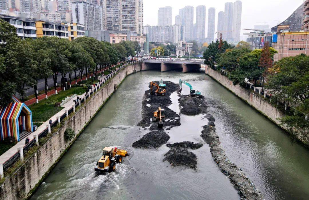 公司锦江绿道epc项目府河河道疏浚清淤工程开工